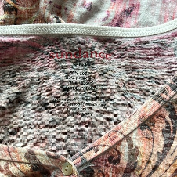 Sundance Long Sleeve Grunge Tee Size Medium - Picture 5 of 7